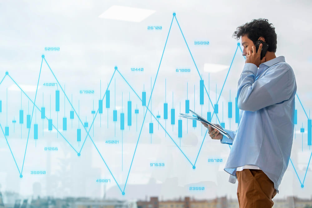 Sensex and Nifty 50 charts showing record highs